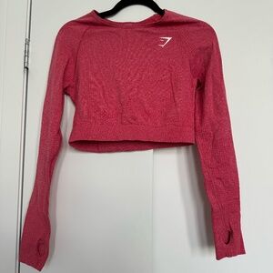 Red Long-Sleeve Seamless Workout Cropped Top - Gymshark *BUY ONE GET ONE FREE*